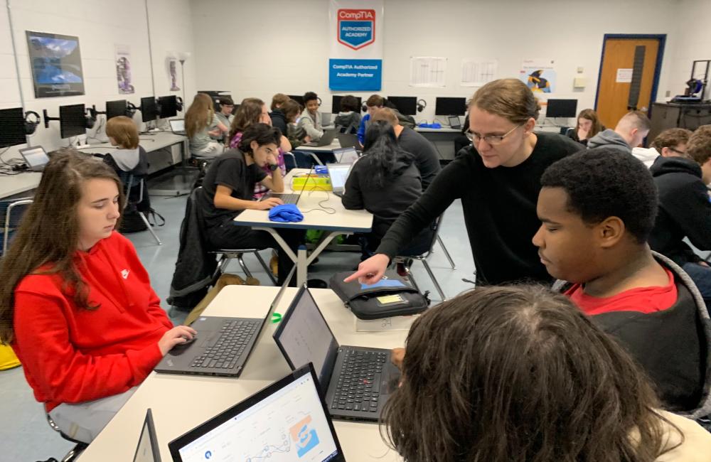 Catherine Schuman during Hour of Code