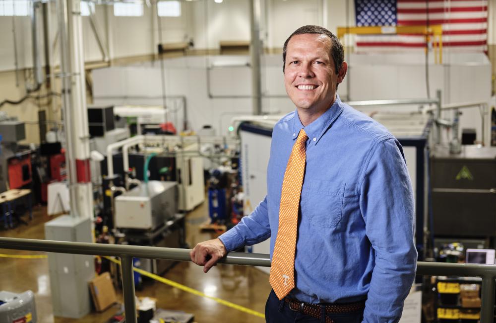 Tony Schmitz, UT/ORNL joint faculty researcher in machine tooling, has been elected to the College of Fellows of the American Society for Precision Engineering. Credit: Carlos Jones, Oak Ridge National Laboratory/US Dept. of Energy.