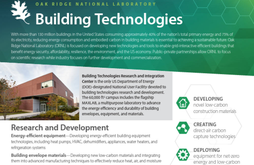 building technologies fact sheet cover