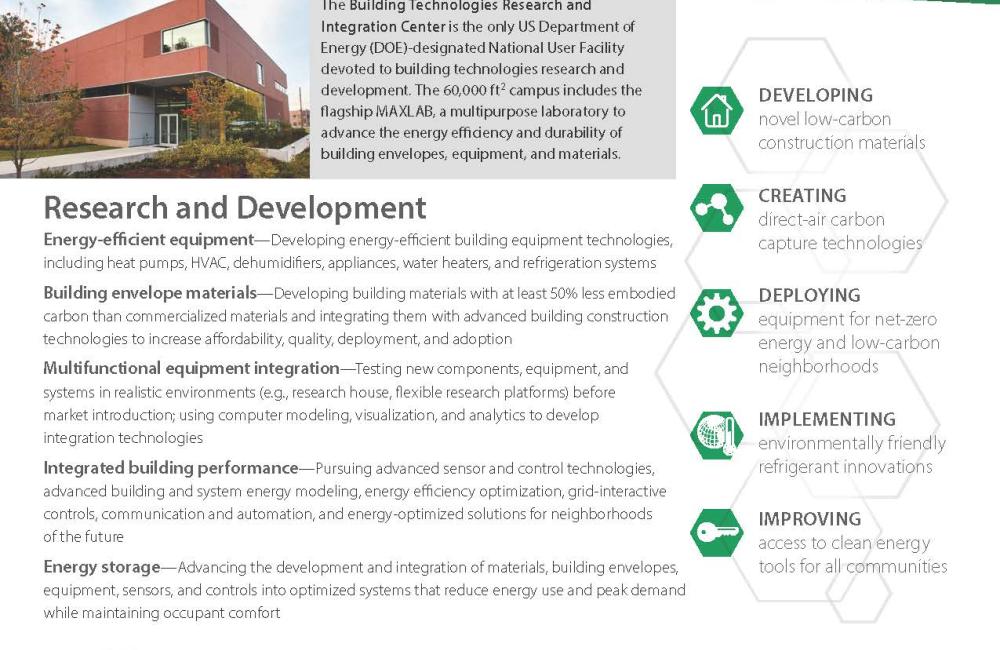 building technologies fact sheet cover page