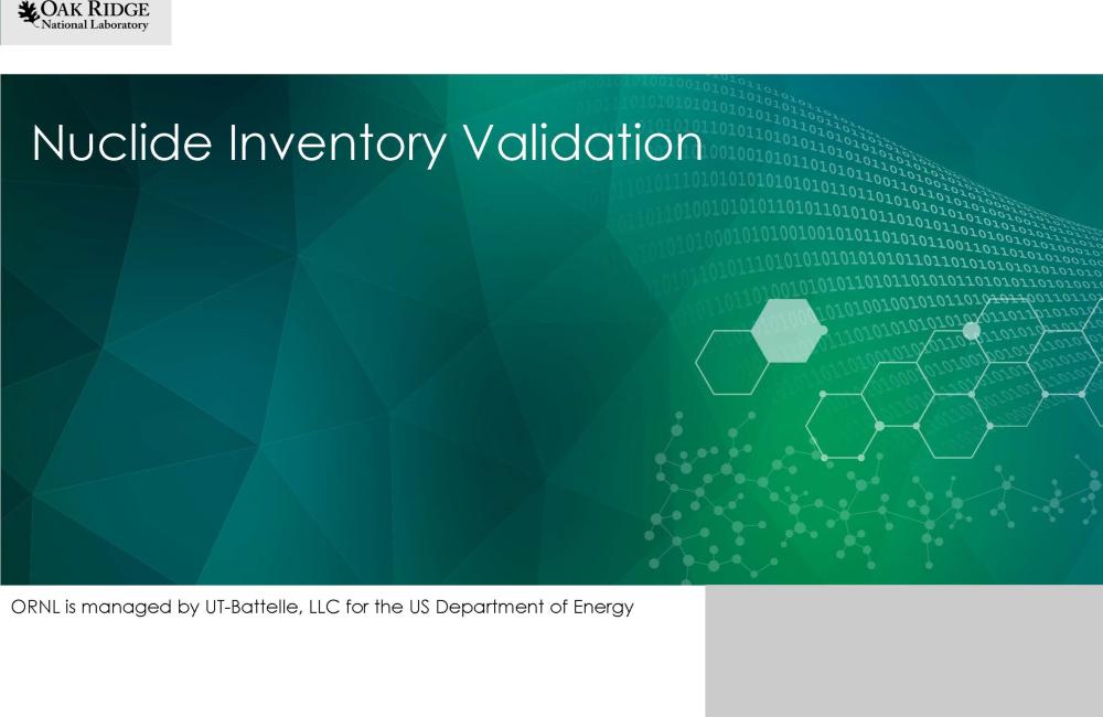 Nuclide Inventory Validation 