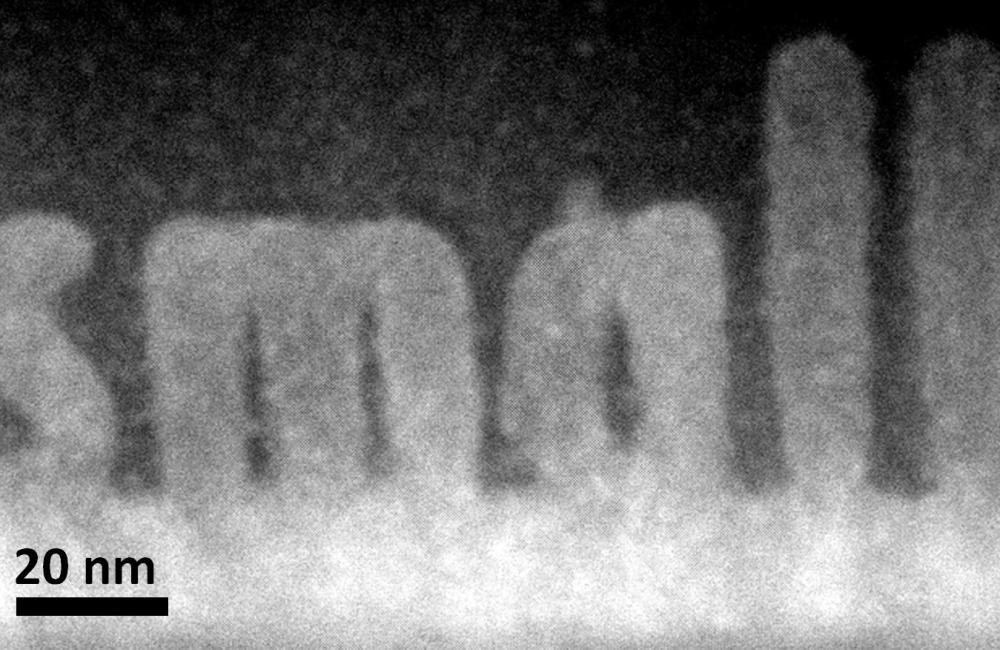 ORNL researchers used a new scanning transmission electron microscopy technique to sculpt 3-D nanoscale features in a complex oxide material.