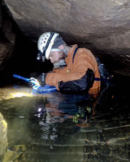 Sampling cave stream