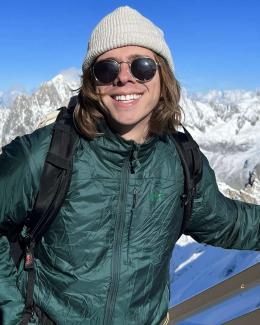 A photo of Trystan on the top of Mont Blanc, French Alps.